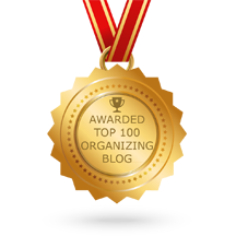 gold medal that says top 100 organizing blog.